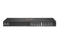 HPE Aruba 6100 24G 4SFP+ Switch - Switch - Styrt - 24 x 10/100/1000 + 4 x 1 Gigabit / 10 Gigabit SFP+ - side til side-luftflyt - rackmonterbar JL678A#ABB