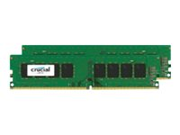 Crucial - DDR4 - sett - 16 GB: 2 x 8 GB - DIMM 288-pin - 2400 MHz / PC4-19200 - CL17 - 1.2 V - ikke-bufret - ikke-ECC CT2K8G4DFS824A