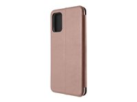 Insmat Exclusive - Lommebok for mobiltelefon - papir, polyuretan, kartong, termoplast-polyuretan (TPU) - rosenrosa - for Samsung Galaxy A23, A23 5G 650-3095
