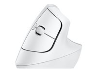 Logitech Lift for Mac - Vertikal mus - ergonomisk - optisk - 6 knapper - trådløs - Bluetooth - Logitech Logi Bolt USB-mottaker - elfenbenshvit - for Apple MacBook 910-006477