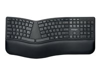 Kensington Pro Fit Ergo Wireless Keyboard - Tastatur - trådløs - 2.4 GHz, Bluetooth 4.0 - Pan Nordic - svart K75401PN