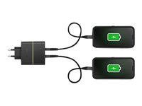OtterBox Wall Charger - Strømadapter - 50 watt - 3 A - PD 3.0 - 2 utgangskontakter (24 pin USB-C) - svart glimt 78-52724