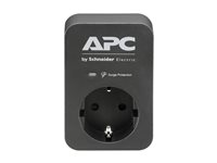 APC Essential Surgearrest PME1WB-GR - Overspenningsavleder - AC 220/230/240 V - 4000 watt - utgangskontakter: 1 - Tyskland - svart PME1WB-GR